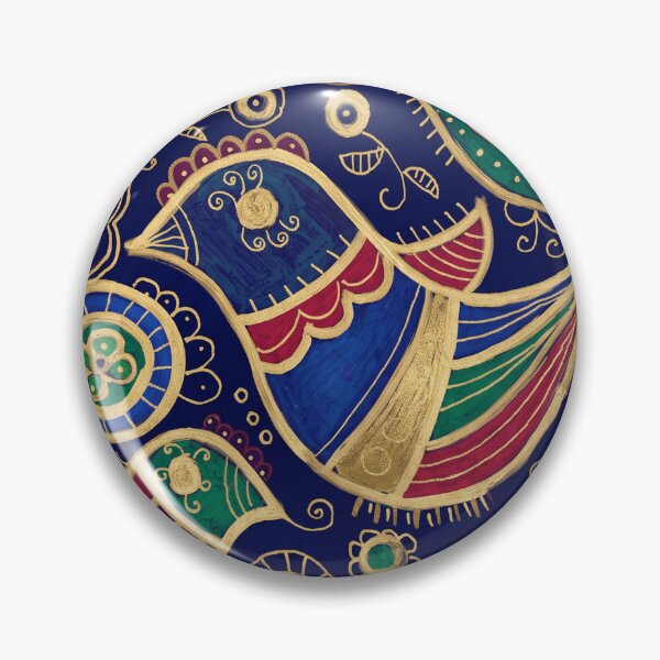 Item preview, Golden Navy Paisley Bird Pattern designed and sold by Fani*.