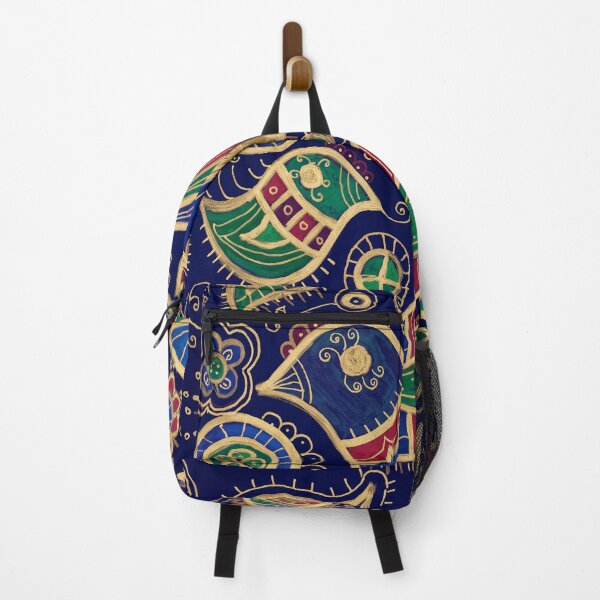 Item preview, Golden Navy Paisley Bird Pattern designed and sold by Fani*.