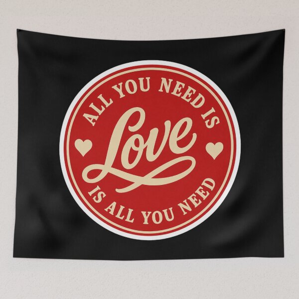 Item preview, All You Need Is Love Retro Red Circular Emblem designed and sold by Vision Crafted.