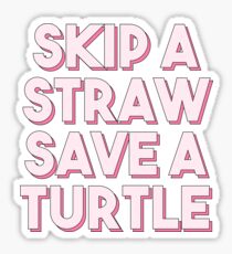 Pegatina Salta una paja, salva una tortuga - Rosa