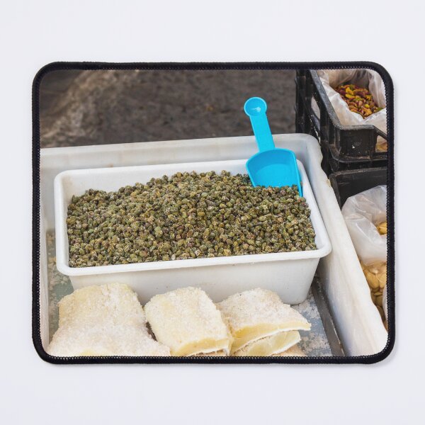 Item preview, Colorful Market Display With Dried Goods, Nuts, And Sweet Rolls In White Tubs At Outdoor Stall designed and sold by Nmallia.