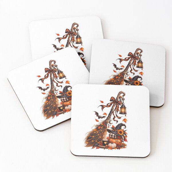 Item preview, Cozy Witch Broom Autumn Halloween Design designed and sold by Wild Ink Studio by Barbara.