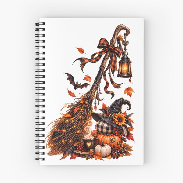 Item preview, Cozy Witch Broom Autumn Halloween Design designed and sold by Wild Ink Studio by Barbara.