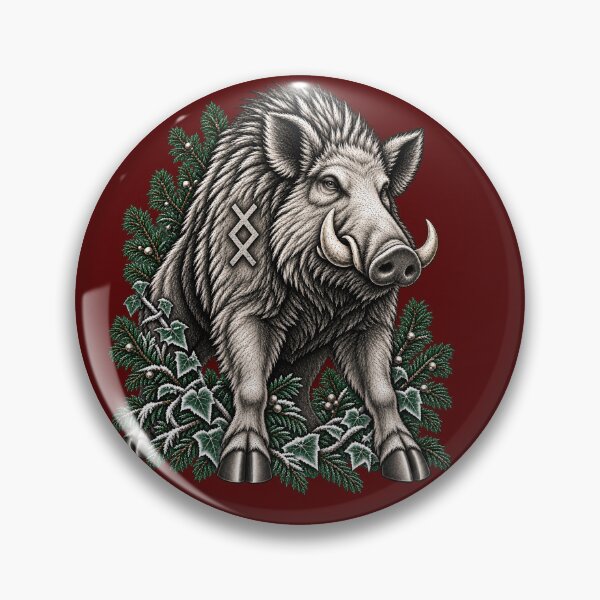 Item preview, Gullinbursti – Sacred Yule Boar with Ingwaz Rune designed and sold by Anyshca.