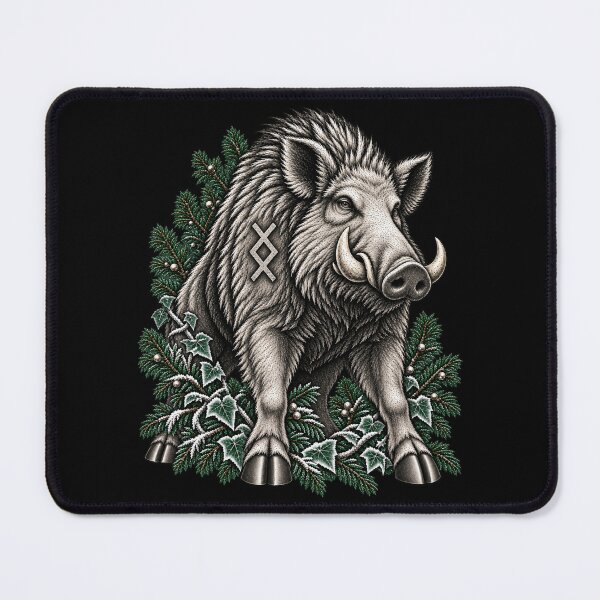 Item preview, Gullinbursti – Sacred Yule Boar with Ingwaz Rune designed and sold by Anyshca.