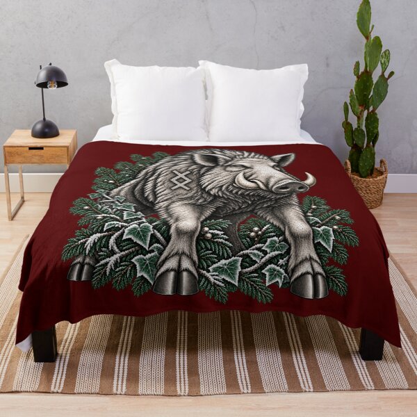 Item preview, Gullinbursti – Sacred Yule Boar with Ingwaz Rune designed and sold by Anyshca.