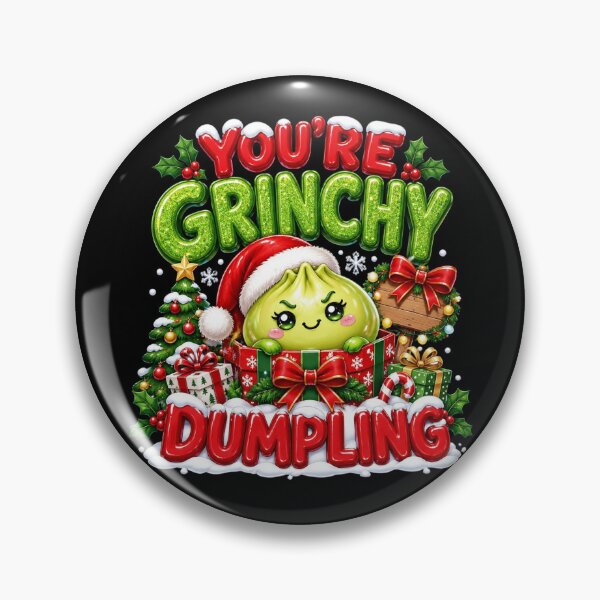 Item preview, Grincy Christmas Glitter Dumpling You're Grinchy Cute Green Christmas Character Funny Holiday designed and sold by CatiaStudioArt.