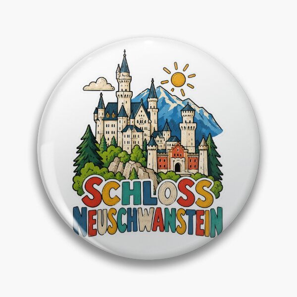 Item preview, Neuschwanstein Castle Bavaria – Colorful German Fairytale Landmark designed and sold by Earth Celebration Designs.