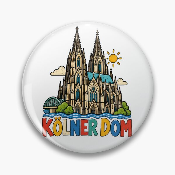 Item preview, Cologne Cathedral – Colorful Cologne Cathedral German Landmark Comic Art designed and sold by Earth Celebration Designs.