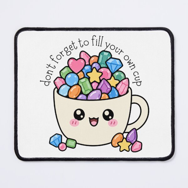 Item preview, Don't forget to fill your own cup Kawaii mug filled with gemstones designed and sold by lotsofniches.