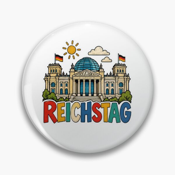 Item preview, Reichstag Berlin – Colorful German Parliament Landmark Comic Art designed and sold by Earth Celebration Designs.