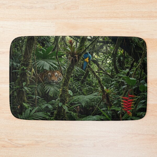 Item preview, Dense forest, tiger, macaw, and orchids. designed and sold by Solomon-Ent-144.