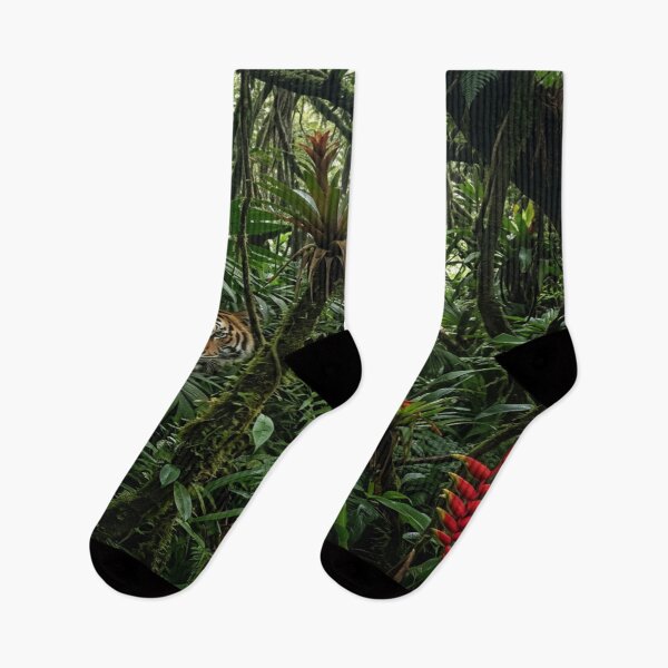Item preview, Dense forest, tiger, macaw, and orchids. designed and sold by Solomon-Ent-144.