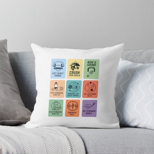 Item preview, Daily Fitness Motivation Grid - Gym Quotes & Fitness Icons designed and sold by MyHappyArtShop.