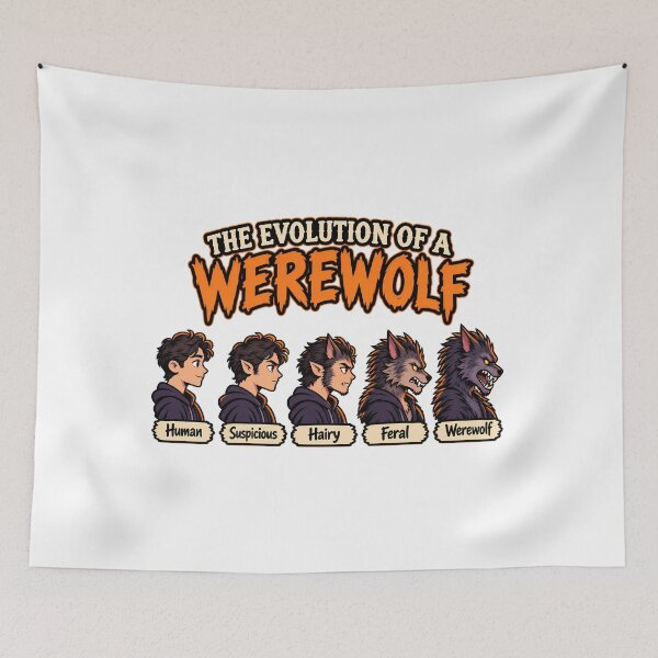 Item preview, The Evolution of a Werewolf Funny Halloween Monster designed and sold by NatureStyle555.