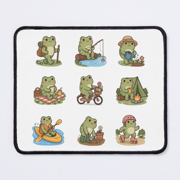 Item preview, Cute Cottagecore Frog Adventures - Kawaii Outdoor Activities designed and sold by digital.stickerperso.com.