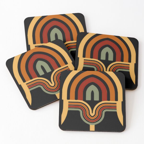 Item preview, Retro Arches green burgundy orange yellow designed and sold by glowvim.