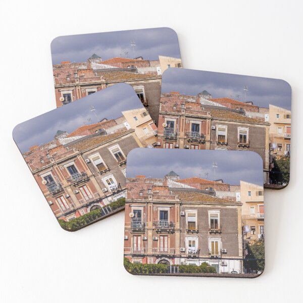Item preview, Colorful European Apartment Buildings With Balconies Along A Busy Street designed and sold by Nmallia.