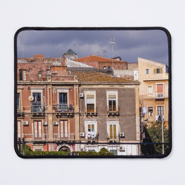 Item preview, Colorful European Apartment Buildings With Balconies Along A Busy Street designed and sold by Nmallia.