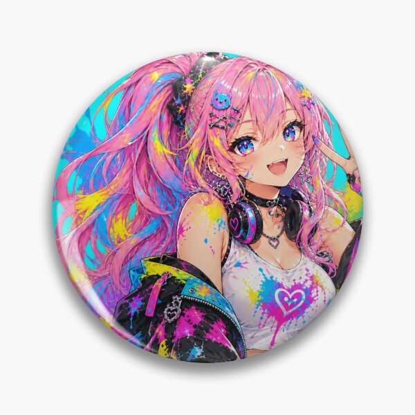 Item preview, Neon Paint Princess: Color Splash Anime Girl designed and sold by Kubbykat.