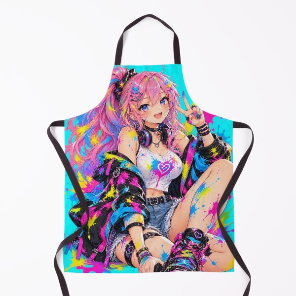 Item preview, Neon Paint Princess: Color Splash Anime Girl designed and sold by Kubbykat.