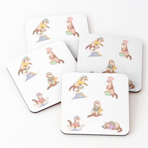 Item preview, Cute Ferret Skateboarding Chef designed and sold by Limuko.