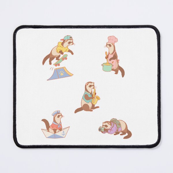 Item preview, Cute Ferret Skateboarding Chef designed and sold by Limuko.