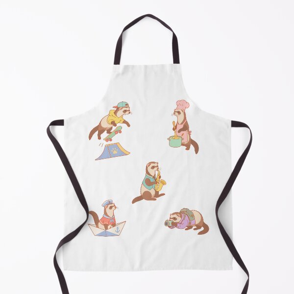 Item preview, Cute Ferret Skateboarding Chef designed and sold by Zoolumi.
