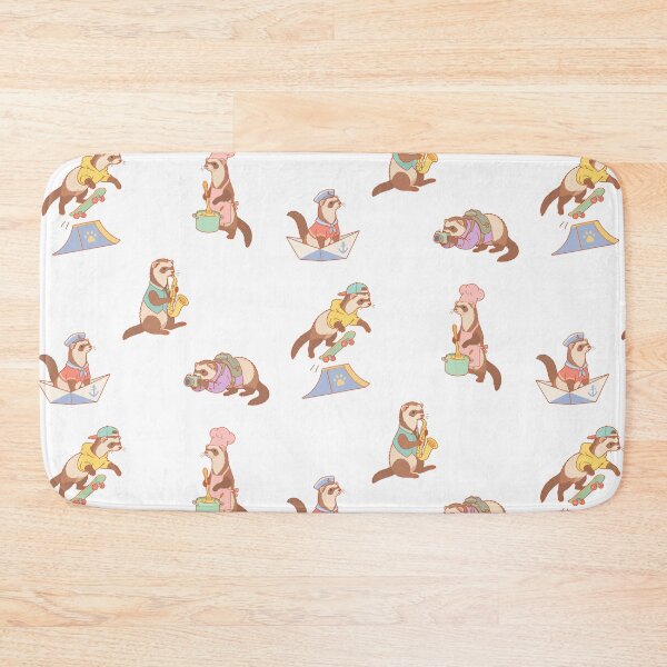 Item preview, Cute Ferret Skateboarding Chef designed and sold by Limuko.