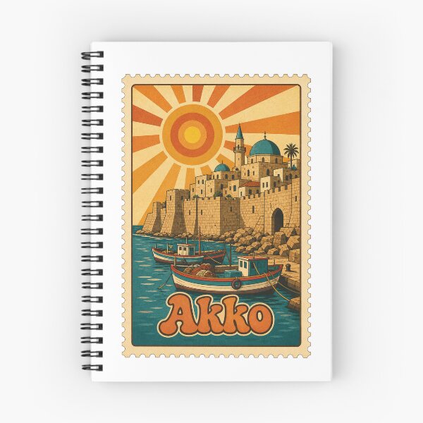 Item preview, Akko Israel Travel Souvenir Stamp Art designed and sold by VisualArtsOasis.