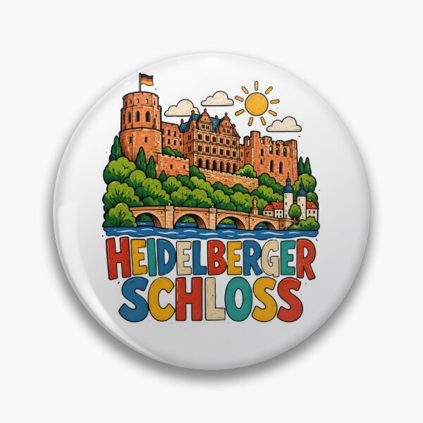 Item preview, Heidelberg Castle – Colorful German Romantic Ruins Comic Art designed and sold by Earth Celebration Designs.