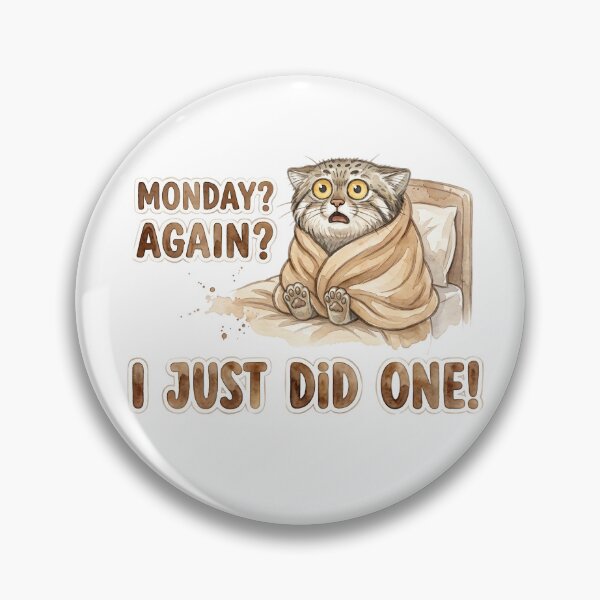 Item preview, Funny Monday Pallas Cat In Blanket Watercolor Art designed and sold by PawtopiaArt.