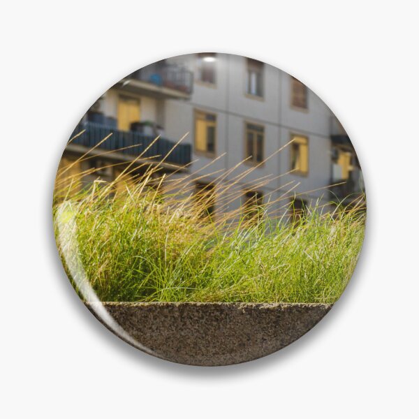 Item preview, Lush Grass On Concrete Wall With Urban Apartment Building Backdrop At Dusk designed and sold by Nmallia.