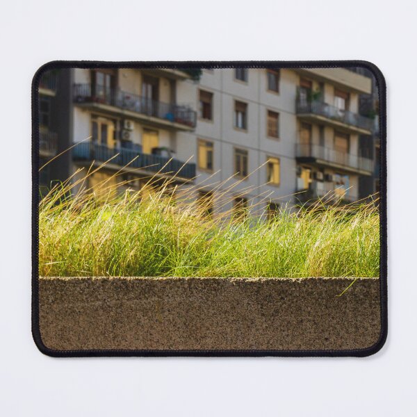 Item preview, Lush Grass On Concrete Wall With Urban Apartment Building Backdrop At Dusk designed and sold by Nmallia.