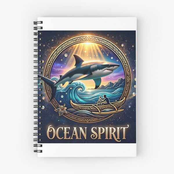 Item preview, Ocean Spirit — Great White Shark, Outrigger Canoe and Sacred Waves designed and sold by Hawaii26.