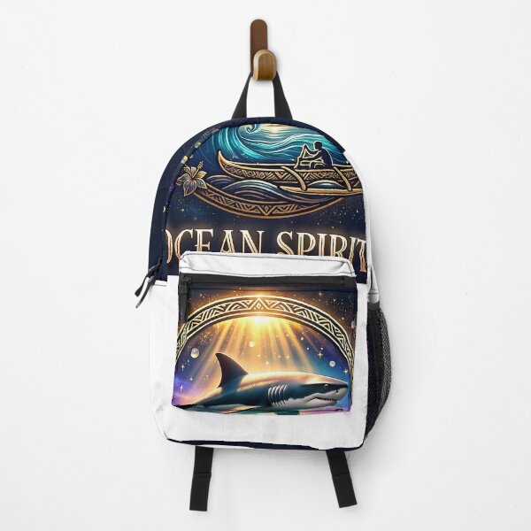 Item preview, Ocean Spirit — Great White Shark, Outrigger Canoe and Sacred Waves designed and sold by Hawaii26.
