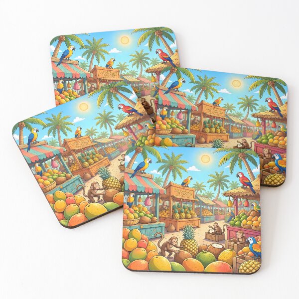 Item preview, Tropical Fruit Market Monkeys Parrots Paradise designed and sold by Herodestroyer.