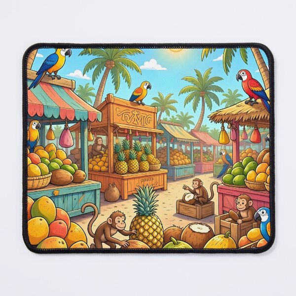 Item preview, Tropical Fruit Market Monkeys Parrots Paradise designed and sold by Herodestroyer.