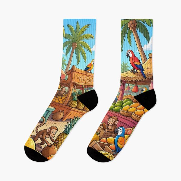 Item preview, Tropical Fruit Market Monkeys Parrots Paradise designed and sold by Herodestroyer.