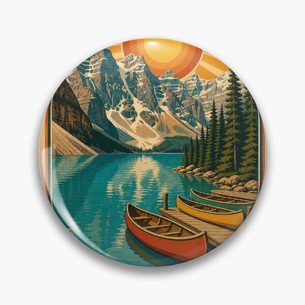 Item preview, Moraine Lake Canada Travel Souvenir Stamp Art designed and sold by VisualArtsOasis.