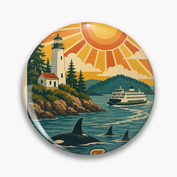 Item preview, San Juan Islands USA Travel Souvenir Stamp Art designed and sold by VisualArtsOasis.