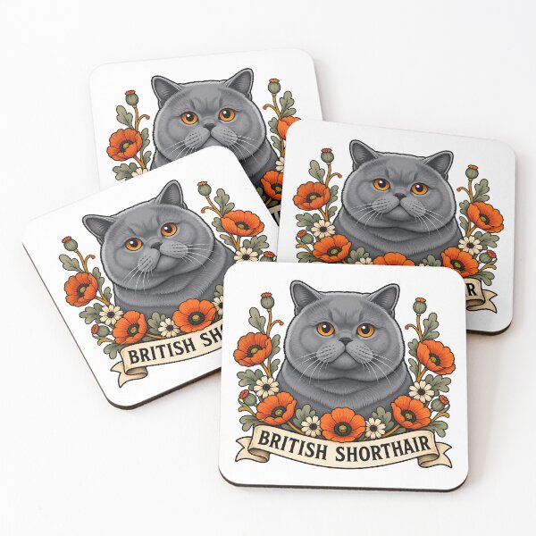 Item preview, British Shorthair Cat Poppy Tattoo Art designed and sold by Old's Cool Cat Studio.