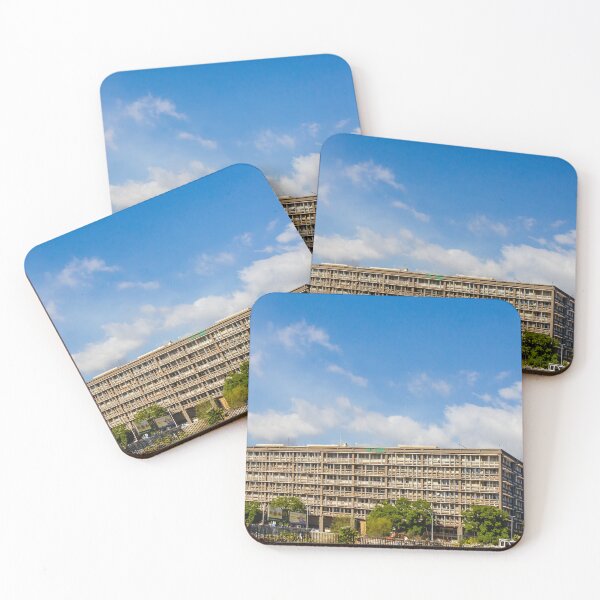 Item preview, Large Apartment Building Under Clear Blue Sky With Trees and Street Scene designed and sold by Nmallia.