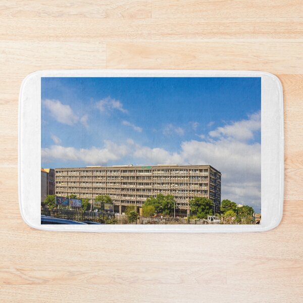 Item preview, Large Apartment Building Under Clear Blue Sky With Trees and Street Scene designed and sold by Nmallia.