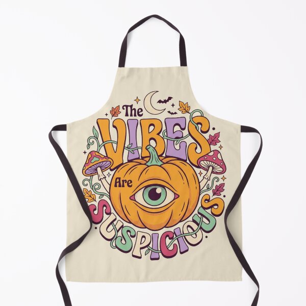 Item preview, The Vibes Are Suspicious Groovy Retro Halloween Pumpkin designed and sold by Pick&Grin.