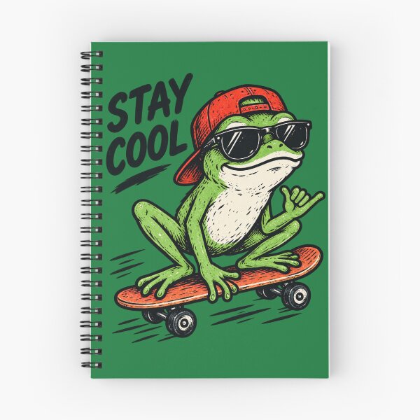 Item preview, Stay Cool Skateboarding Frog designed and sold by Houldi.