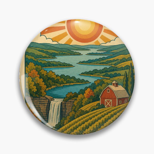 Item preview, Finger Lakes USA Travel Souvenir Stamp Art designed and sold by VisualArtsOasis.