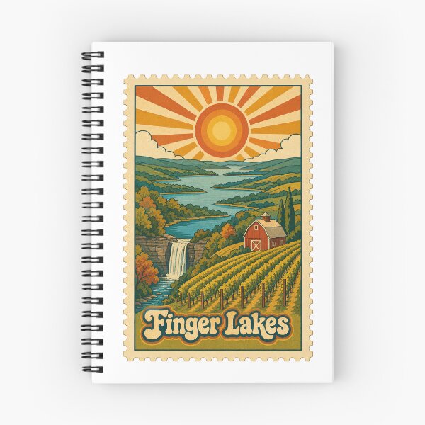 Item preview, Finger Lakes USA Travel Souvenir Stamp Art designed and sold by VisualArtsOasis.
