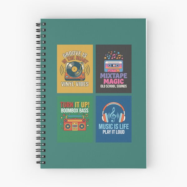 Item preview, Retro Music Vibes - Vintage Vinyl, Cassette Tape & Boombox Grid designed and sold by MyHappyArtShop.