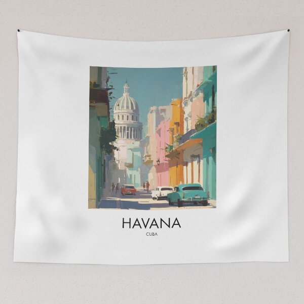 Item preview, Havana – Colourful Street and Classic Cars Travel Print, Cuba designed and sold by MarkedArtPrints.